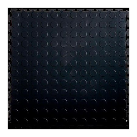 Lock-Tile Lock-Tile PVC Floor Tiles, LK001, 19.5x19.5", Coin, Black LK001